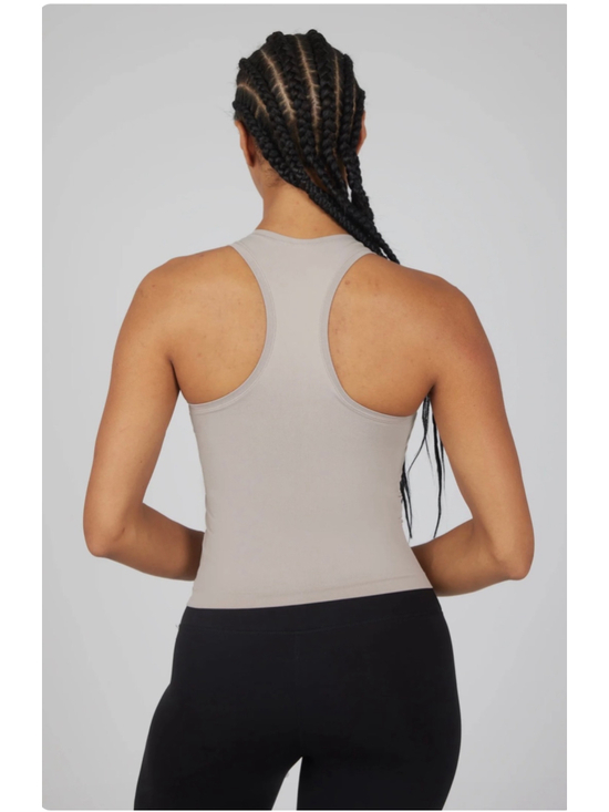 Yogalicious Tops - Women's Yogalicious Seamless Racerback Tank Top Beige Size L